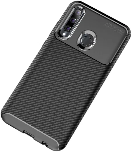 Huawei P Smart Plus (2019) Siliconen Carbon Hoesje Zwart afbeelding 9