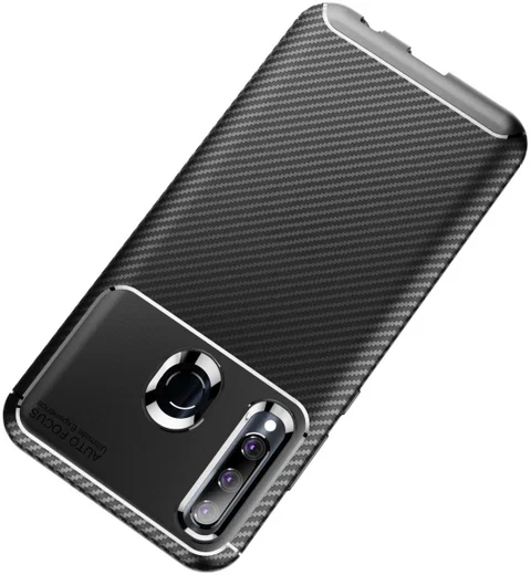 Huawei P Smart Plus (2019) Siliconen Carbon Hoesje Zwart afbeelding 10