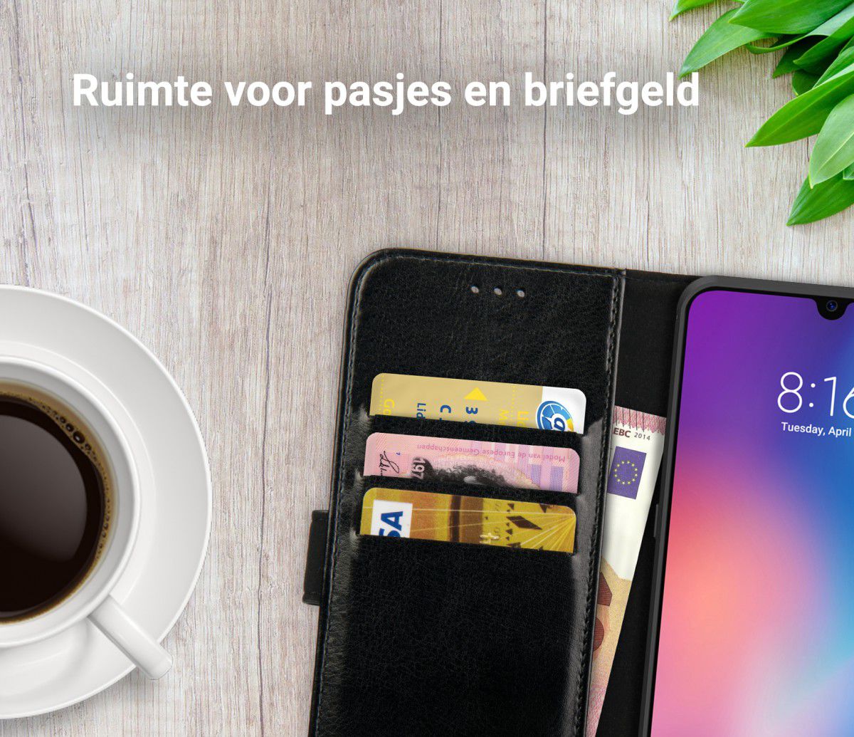 Rosso Element Xiaomi Mi 9 Hoesje Book Cover Zwart afbeelding 9