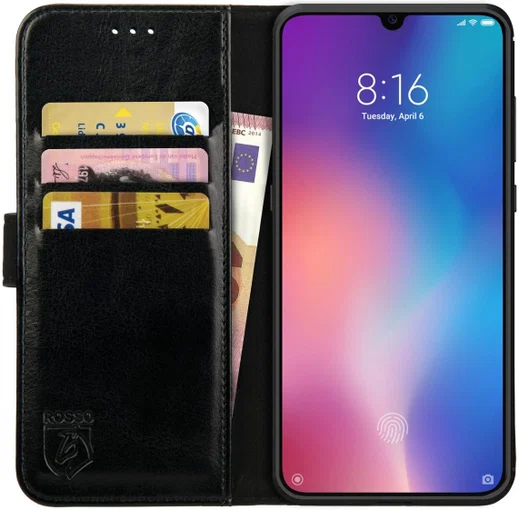 Rosso Element Xiaomi Mi 9 Hoesje Book Cover Zwart afbeelding 1