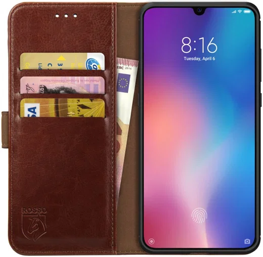 Rosso Element Xiaomi Mi 9 Hoesje Book Cover Bruin afbeelding 1