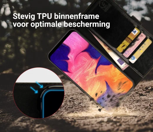 Rosso Element Samsung Galaxy A10 Hoesje Book Cover Zwart afbeelding 6