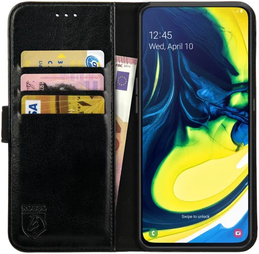 Rosso Element Samsung Galaxy A80 Hoesje Book Cover Zwart afbeelding 1