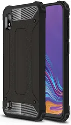 Samsung Galaxy A10 Hoesje Shock Proof Hybride Back Cover Zwart afbeelding