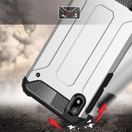 Samsung Galaxy A10 Hoesje Shock Proof Hybride Back Cover Zwart afbeelding 5