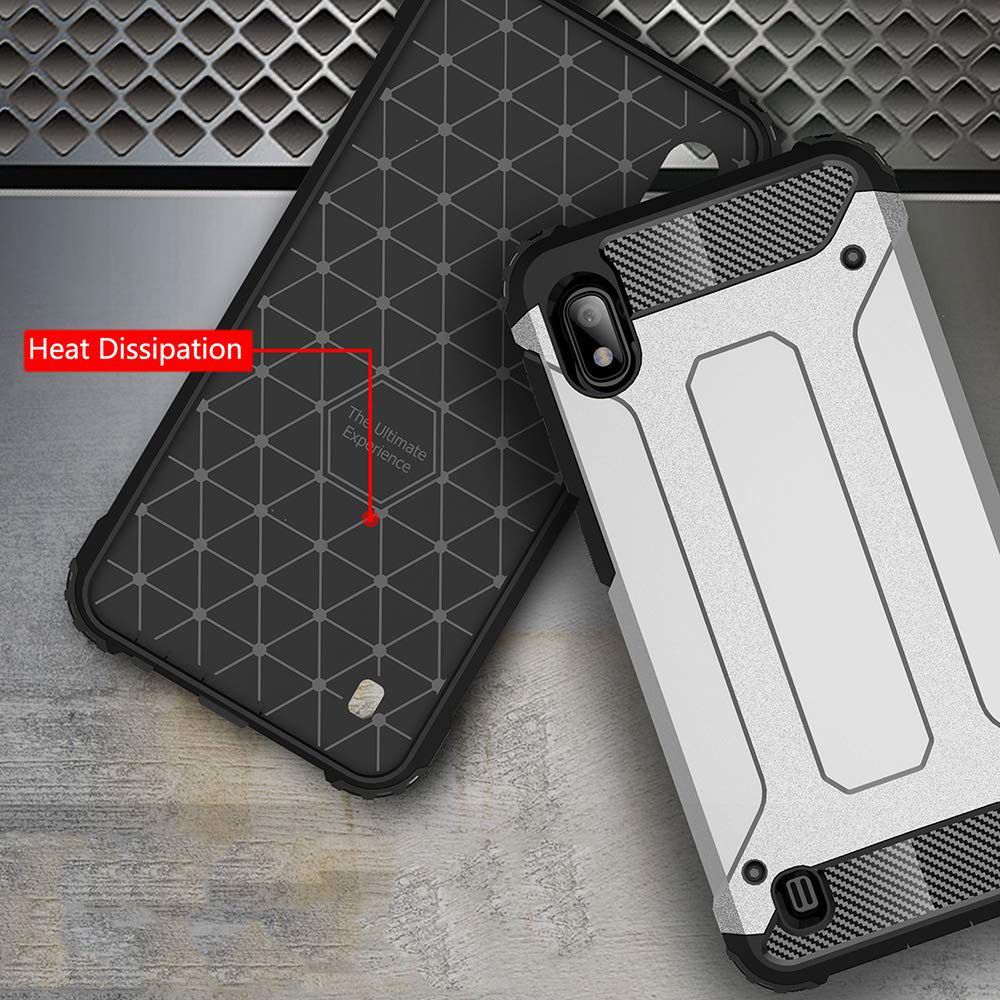 Samsung Galaxy A10 Hoesje Shock Proof Hybride Back Cover Zwart afbeelding 6