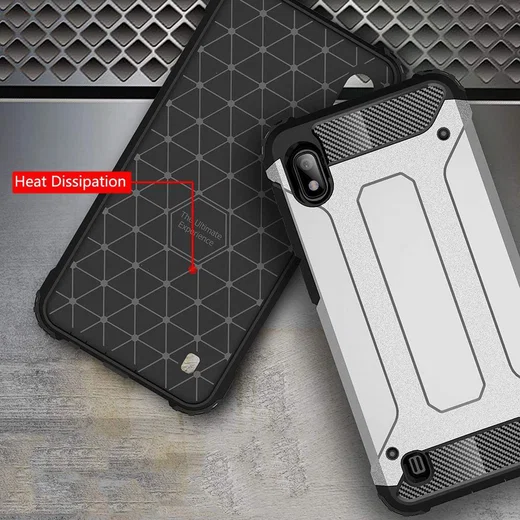 Samsung Galaxy A10 Hoesje Shock Proof Hybride Back Cover Zwart afbeelding 6
