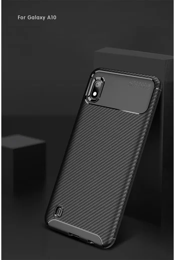 Samsung Galaxy A10 Siliconen Carbon Hoesje Zwart afbeelding 11