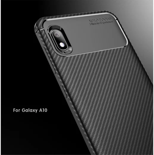 Samsung Galaxy A10 Siliconen Carbon Hoesje Zwart afbeelding 13