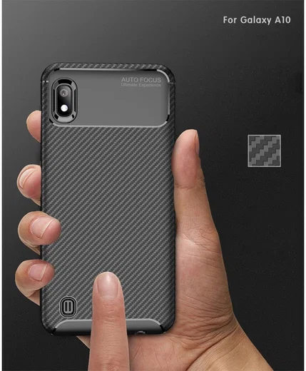 Samsung Galaxy A10 Siliconen Carbon Hoesje Zwart afbeelding 15