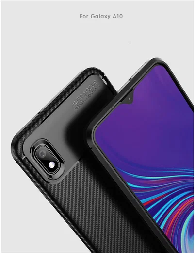Samsung Galaxy A10 Siliconen Carbon Hoesje Zwart afbeelding 16