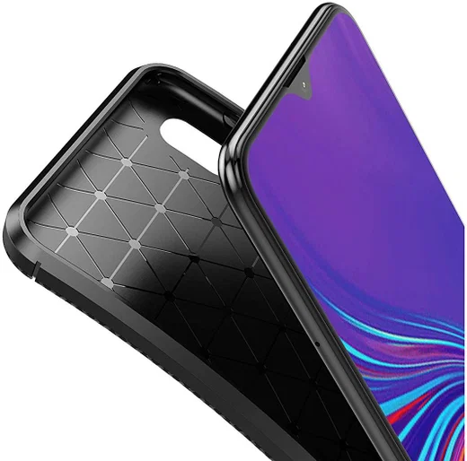 Samsung Galaxy A10 Siliconen Carbon Hoesje Zwart afbeelding 4