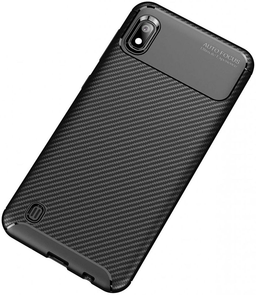 Samsung Galaxy A10 Siliconen Carbon Hoesje Zwart afbeelding 12