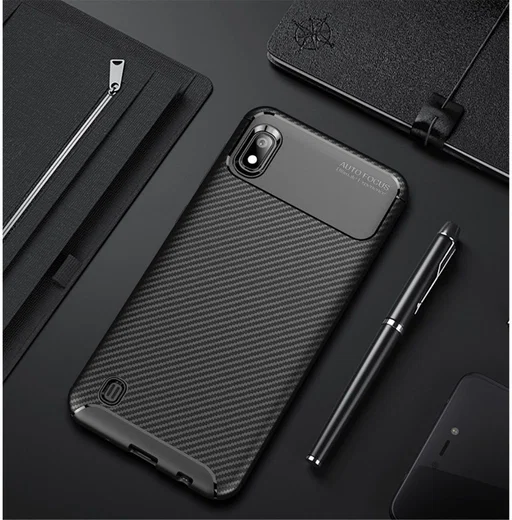Samsung Galaxy A10 Siliconen Carbon Hoesje Zwart afbeelding 7