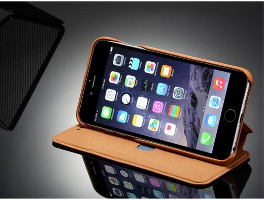 Apple iPhone 6S Plus Retro Style Book Case Kaarthouder Hoesje Bruin afbeelding 16