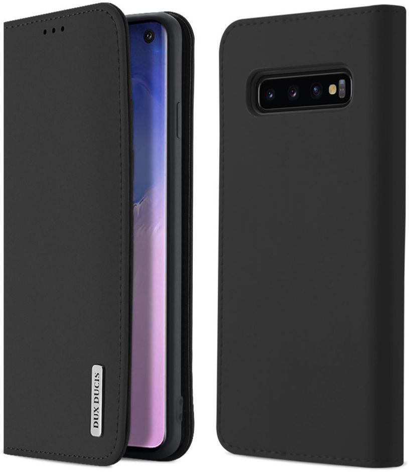 Dux Ducis Luxe Book Case Samsung Galaxy S10 Hoesje Echt Leer Zwart afbeelding 1