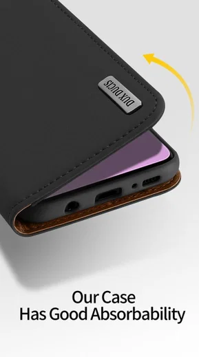Dux Ducis Luxe Book Case Samsung Galaxy S10 Hoesje Echt Leer Zwart afbeelding 4