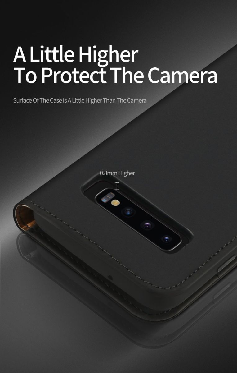 Dux Ducis Luxe Book Case Samsung Galaxy S10 Hoesje Echt Leer Zwart afbeelding 6