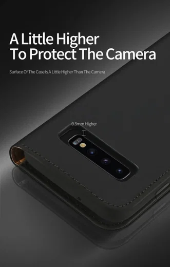 Dux Ducis Luxe Book Case Samsung Galaxy S10 Hoesje Echt Leer Zwart afbeelding 6
