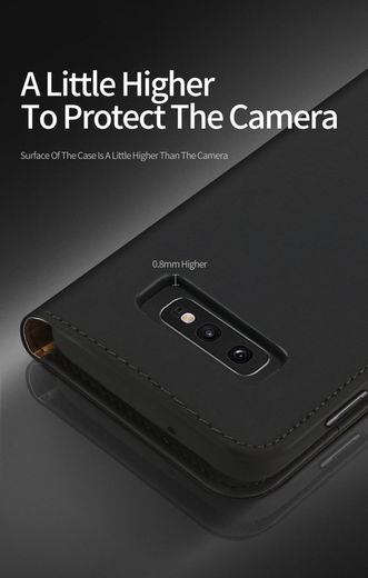 Dux Ducis Luxe Book Case Samsung Galaxy S10E Hoesje Echt Leer Zwart afbeelding 11