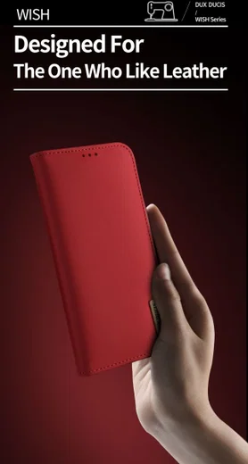 Dux Ducis Luxe Book Case Samsung Galaxy S10E Hoesje Echt Leer Rood afbeelding 5
