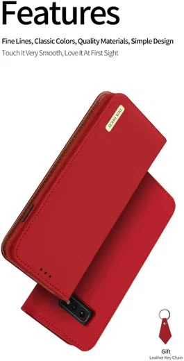 Dux Ducis Luxe Book Case Samsung Galaxy S10E Hoesje Echt Leer Rood afbeelding 6