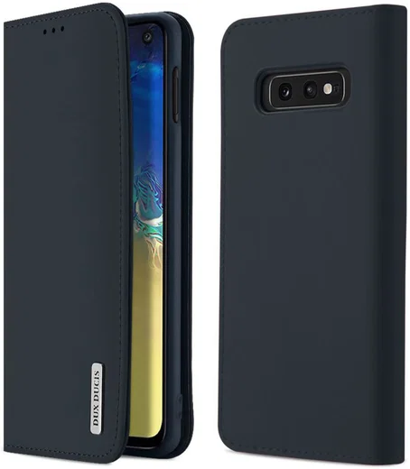 Dux Ducis Luxe Book Case Samsung Galaxy S10E Hoesje Echt Leer Blauw afbeelding 1