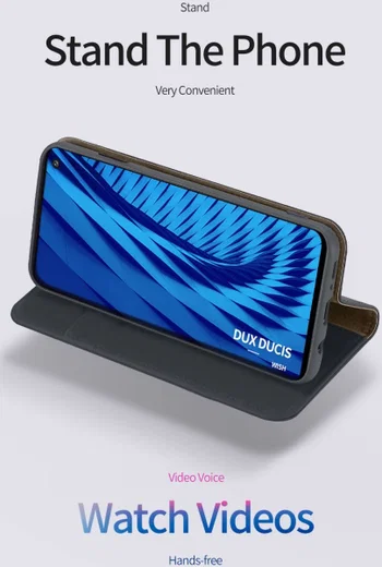 Dux Ducis Luxe Book Case Samsung Galaxy S10E Hoesje Echt Leer Blauw afbeelding 3