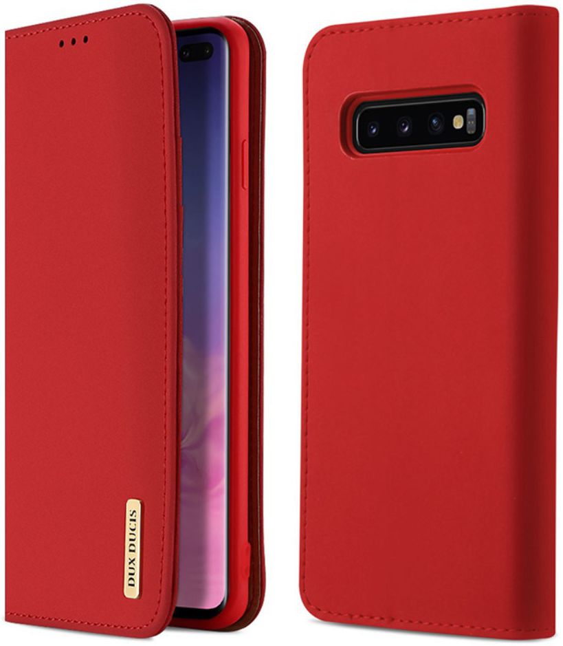 Dux Ducis Luxe Bookcase Samsung Galaxy S10 Plus Hoesje Echt Leer Rood afbeelding 1