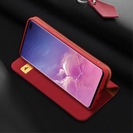 Dux Ducis Luxe Bookcase Samsung Galaxy S10 Plus Hoesje Echt Leer Rood afbeelding 13