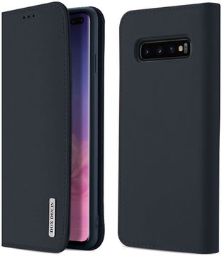 Dux Ducis Luxe Bookcase Samsung Galaxy S10 Plus Hoesje Echt Leer Blauw