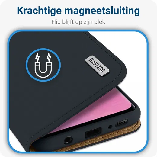 Dux Ducis Luxe Bookcase Samsung Galaxy S10 Plus Hoesje Echt Leer Blauw afbeelding 6