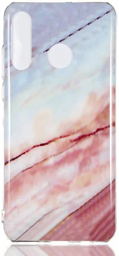 Huawei P30 Lite TPU Hoesje met Marmer Opdruk Roze afbeelding 1