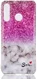 Huawei P30 Lite TPU Hoesje met Marmer Opdruk Roze Glitter afbeelding 1