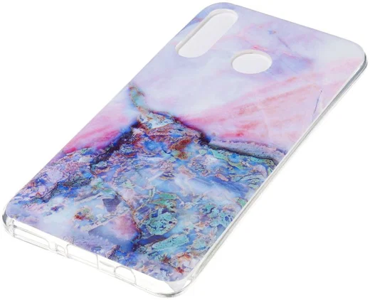 Huawei P30 Lite TPU Hoesje met Marmer Opdruk Blauw afbeelding 3