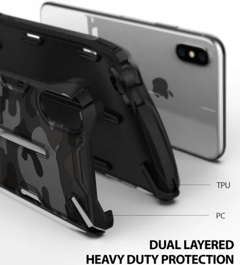 Ringke Dual X Apple iPhone XS Max Hoesje Camo Zwart afbeelding 3