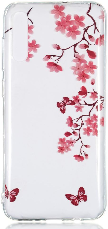 Samsung Galaxy A70 Transparant TPU Hoesje met Bloemen Print afbeelding 1