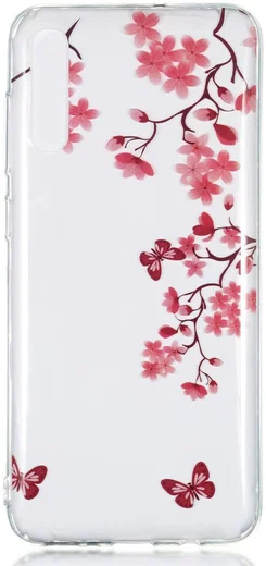 Samsung Galaxy A70 Transparant TPU Hoesje met Bloemen Print afbeelding 1