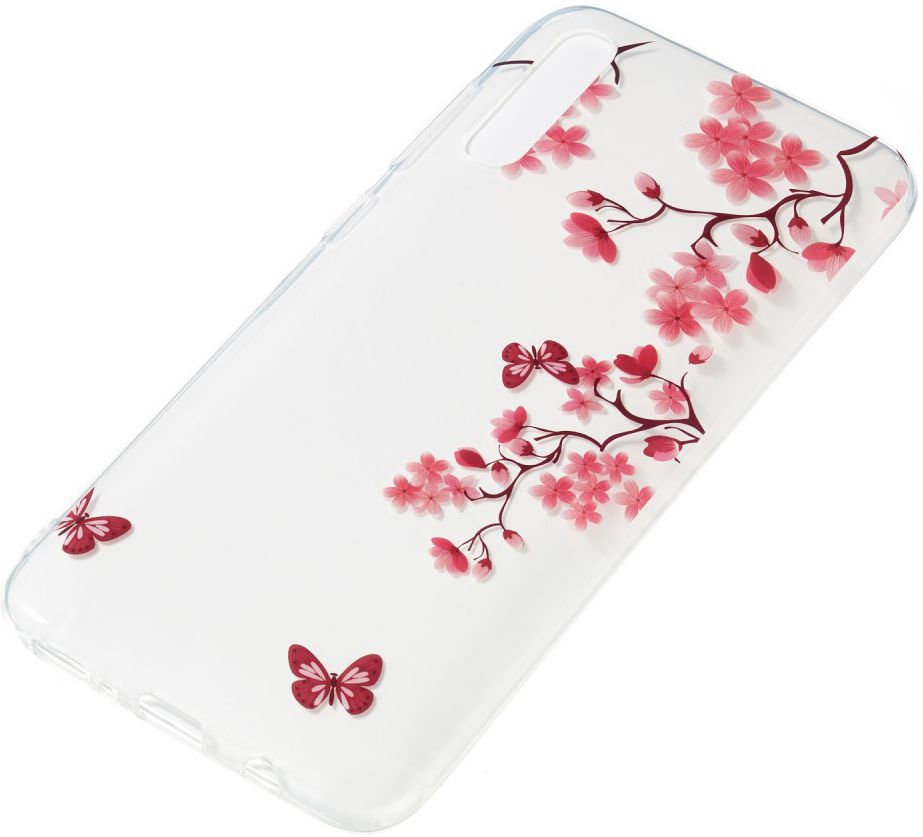 Samsung Galaxy A70 Transparant TPU Hoesje met Bloemen Print afbeelding 2