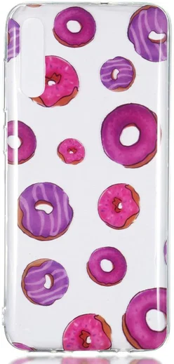 Samsung Galaxy A70 Transparant TPU Hoesje met Donut Print afbeelding 1