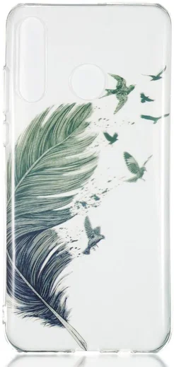 Huawei P30 Lite Transparant TPU Hoesje met Veer Print afbeelding 1