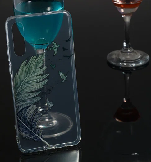 Huawei P30 Lite Transparant TPU Hoesje met Veer Print afbeelding 4