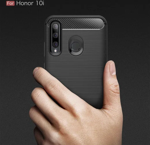 Huawei P Smart Plus (2019) Geborsteld TPU Hoesje Zwart afbeelding 8