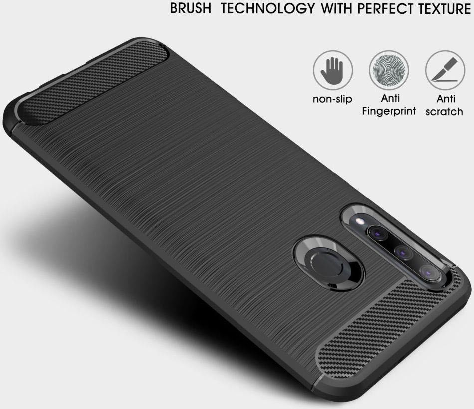 Huawei P Smart Plus (2019) Geborsteld TPU Hoesje Zwart afbeelding 4
