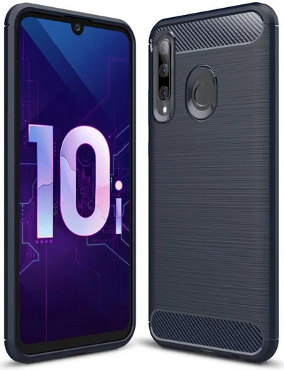 Huawei P Smart Plus (2019) Geborsteld TPU Hoesje Blauw afbeelding 1