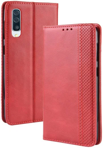 Samsung Galaxy A70 Vintage Portemonnee Hoesje Rood afbeelding 4