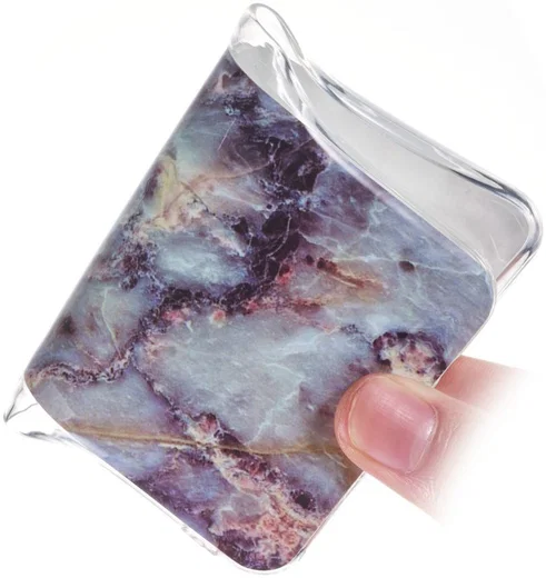 Samsung Galaxy A70 TPU Back Cover met Marmer Print Blauw Paars afbeelding 3