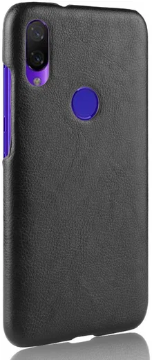Xiaomi Redmi 7 Hoesje met Kunstleer Coating Zwart afbeelding 2