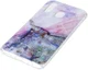 Samsung Galaxy A40 TPU Hoesje met Marmer Opdruk Blauw afbeelding 2