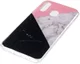 Samsung Galaxy A40 TPU Back Cover met Marmer Print Roze Zwart afbeelding 2